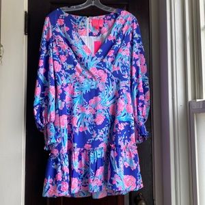 Lilly Pulitzer Cinched Floral Pattern Dress- size 4